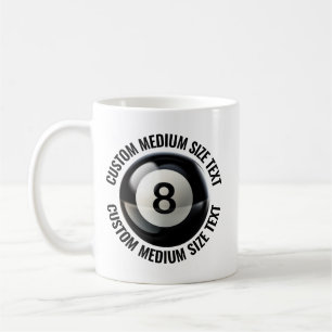 Café Taza Personalizada 8 Ball de Tamaño Mediano 330ml