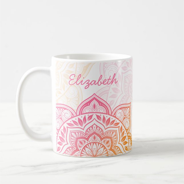 Café Taza personalizada Amaya Mandala de 330 ml (Izquierda)