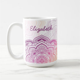 Café Taza personalizada Auri Mandala de 15 oz.