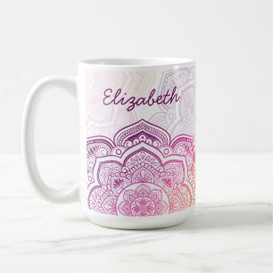 Café Taza personalizada Auri Mandala de 15 oz.