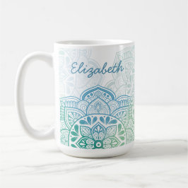 Café Taza personalizada Caelum Mandala de 15 oz.