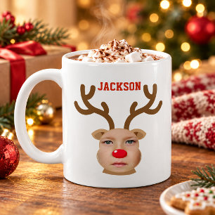 Café Taza Personalizada Cara de Reno Foto