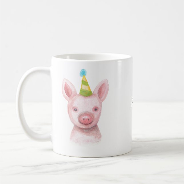 Café Taza personalizada cerdo lindo conocido de encargo (Izquierda)