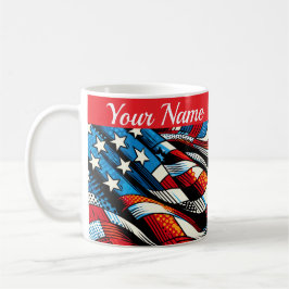 Café Taza personalizada con bandera de EE. UU.