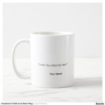 Taza personalizada con corazón de crédito para con