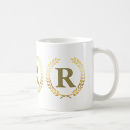 Café Taza personalizada con corona de laurel en hoja de