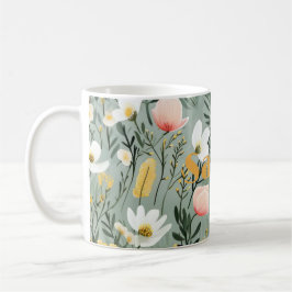 Café Taza Personalizada con Diseño de Flores
