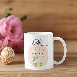 Café Taza personalizada con dos conejos de Pascua