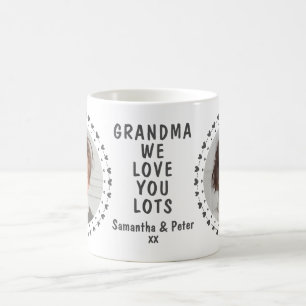 Café Taza personalizada con dos fotos de la familia Abu