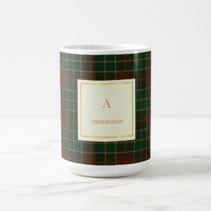 Café Taza personalizada con elegante patrón de cuadros