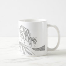 Taza personalizada con figura de palo abstracta ji