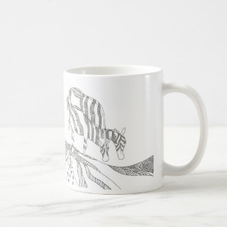 Café Taza personalizada con figura de palo abstracta ji