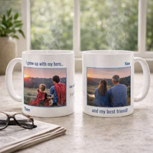 Café Taza Personalizada con Foto de Papá Héroe Amigo