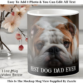 Café Taza personalizada con foto de Papá Perro en negri