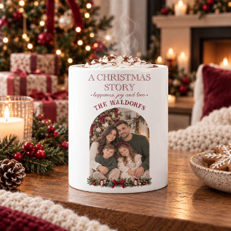 Café Taza personalizada con foto familiar de A Christma