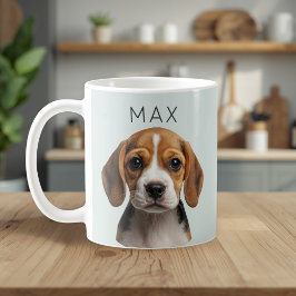Café Taza personalizada con foto y nombre de perro en c