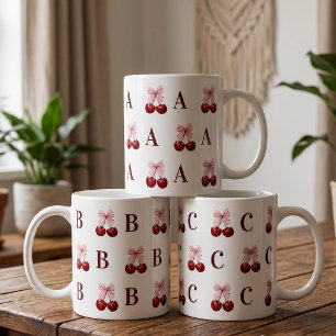 Café Taza Personalizada con Inicial de Cuadrillé de Cer