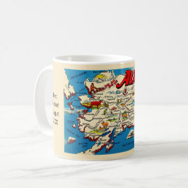 Café Taza personalizada con mapa de Alaska