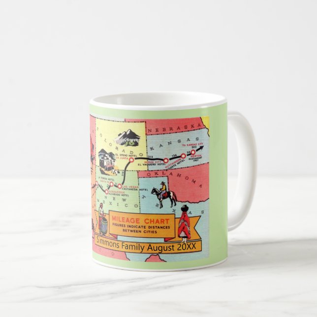 Café Taza personalizada con mapa de estados occidentale (Anverso derecho)
