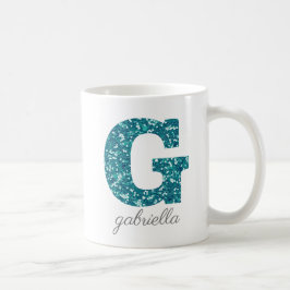 Café Taza Personalizada con Monograma G de Purpurina Ve