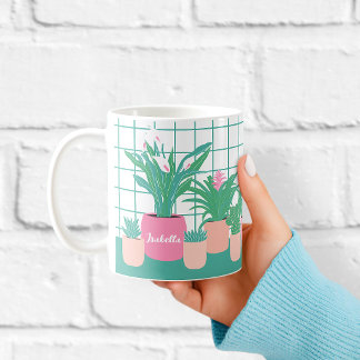 Café Taza Personalizada con Nombre de Plantas de Interi