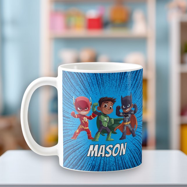 Café Taza personalizada con nombre de superhéroe para n (Subido por el creador)