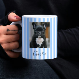 Café Taza Personalizada con Nombre y Foto de Bulldog Fr