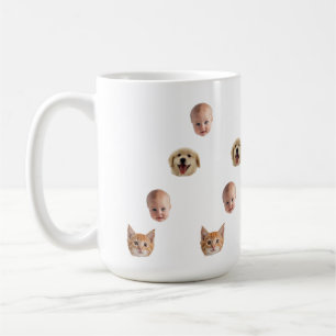 Café Taza Personalizada con Rostro de Familia Adorable