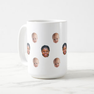 Café Taza Personalizada con Rostro de Familia Adorable 
