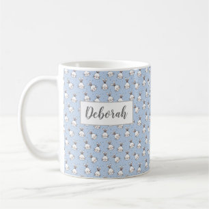 Café Taza personalizada conejitos blancos de Pascua