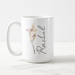 Café Taza Personalizada Coquette Flor de Nacimiento, Fl