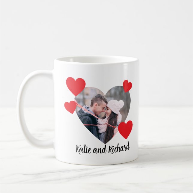 Café Taza Personalizada Corazón de San Valentín (Izquierda)