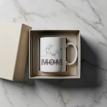 Taza personalizada de arte de línea única para mam