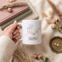 Taza personalizada de arte de línea única para mam