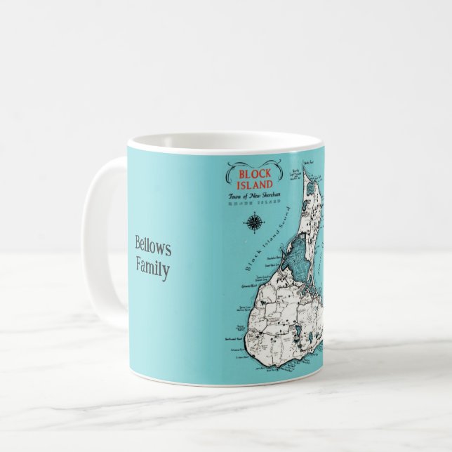 Café Taza personalizada de Block Island (Anverso izquierdo)