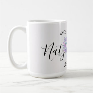 Café Taza Personalizada de Boda en Tonos Lilas