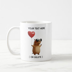 Café Taza personalizada de capibara linda con globo con