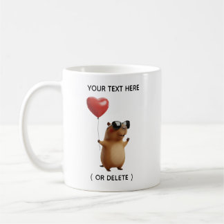 Café Taza personalizada de capibara linda con globo con