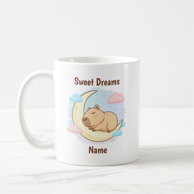 Café Taza personalizada de Capybara Sueños Dulces (Izquierda)