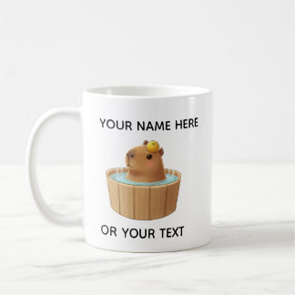 Café Taza Personalizada de Carpincho Lindo en Bañera de