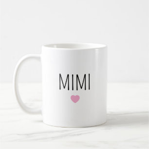 Café Taza personalizada de cerámica corazón rosa lindo 