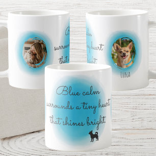Café Taza personalizada de Chihuahua en acuarela azul p