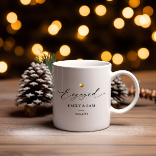 Café Taza Personalizada de Compromiso con Nombres de Pa