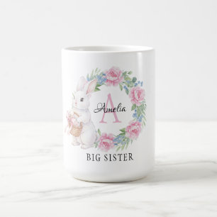 Café Taza personalizada de conejita hermana mayor Rosa 