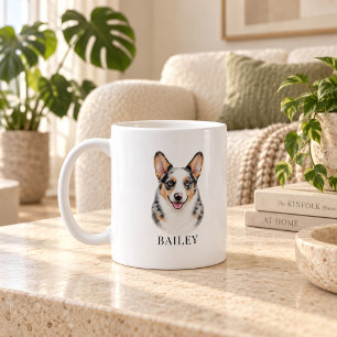 Café Taza personalizada de Corgi Merle