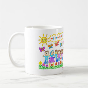 Café Taza personalizada de dibujo de niños lindos para