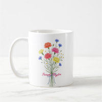 Taza Personalizada de Flor de Nacimiento de Acuare