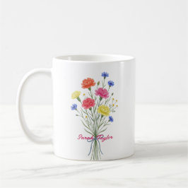 Café Taza Personalizada de Flor de Nacimiento de Acuare