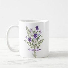 Café Taza Personalizada de Flor de Nacimiento de Acuare