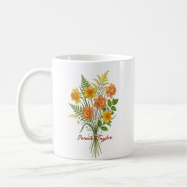 Café Taza Personalizada de Flor de Nacimiento en Acuare